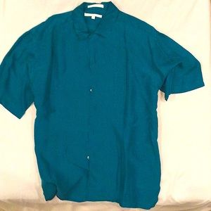 Vtg 100% Silk Shirt Perry Ellis